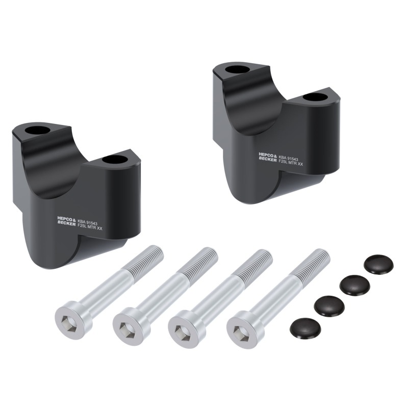Hepco Becker 42307563 25 01 Rialzo Manubrio Hepco&Becker per KTM 1090 Adventure R dal 2017 al 2018, 25mm - nero
