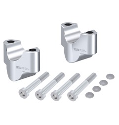 Hepco Becker 42307603 25 09 Rialzo manubrio per KTM 1290 Super Duke R dal 2020 al 2023, 25mm - argento