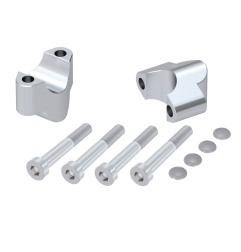 Hepco Becker 42307603 25 09 Rialzo manubrio per KTM 1290 Super Duke R dal 2020 al 2023, 25mm - argento