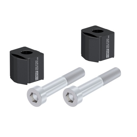 Hepco Becker 42357602 25 01 Rialzo Manubrio per KTM 890 Duke R dal 2020 al 2023, Blocco 25mm - nero