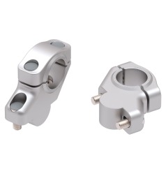 Hepco Becker 4240708 00 09 Rialzo Manubrio Offset per KTM 950 LC8 Supermoto dal 2005 al 2007, 30mm su, 21mm indietro - argento
