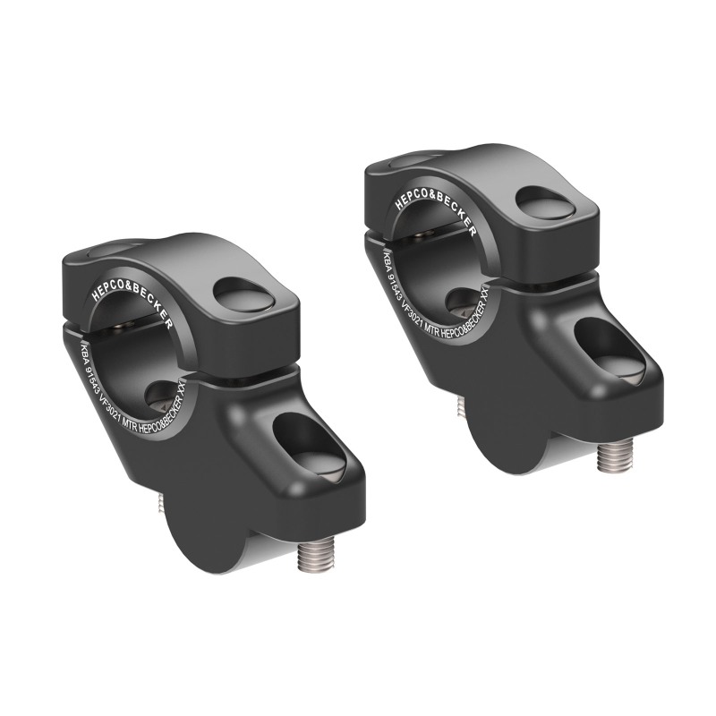 Hepco Becker 4240763 00 01 Rialzo Manubrio Offset per KTM 990 Supermoto R dal 2007 al 2013, 30mm in alto, 21mm indietro - nero
