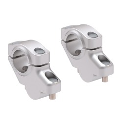 Hepco Becker 4240763 00 09 Rialzo Manubrio Offset per KTM 990 Supermoto R dal 2007 al 2013, 30mm su, 21mm indietro - argento