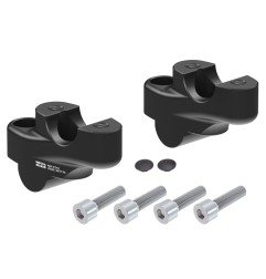 Hepco Becker 4245977 00 01 Rialzo manubrio offset per Honda CB 500 F dal 2013 al 2018, 30mm in alto, 21mm indietro - nero