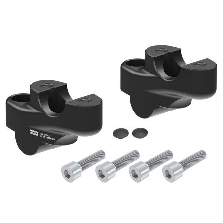 Hepco Becker 4245977 00 01 Rialzo manubrio offset per Honda CB 500 F dal 2013 al 2018, 30mm in alto, 21mm indietro - nero