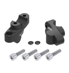 Hepco Becker 4245977 00 01 Rialzo manubrio offset per Honda CB 500 F dal 2013 al 2018, 30mm in alto, 21mm indietro - nero