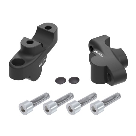 Hepco Becker 4245977 00 01 Rialzo manubrio offset per Honda CB 500 F dal 2013 al 2018, 30mm in alto, 21mm indietro - nero