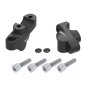 Hepco Becker 4245977 00 01 Rialzo manubrio offset per Honda CB 500 F dal 2013 al 2018, 30mm in alto, 21mm indietro - nero