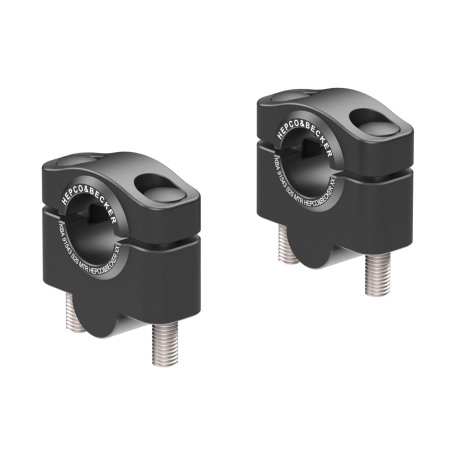 Hepco Becker 42307619 25 01 Rialzo manubrio per Royal Enfield Meteor 350 dal 2021, 25mm, nero