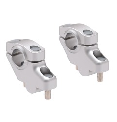 Hepco Becker 42407571 00 09 Rialzo manubrio offset per Royal Enfield Interceptor 650 dal 2018, 30mm su, 21mm indietro, argento