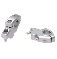 Hepco Becker 4240766 00 09 Rialzo Manubrio Offset per Ducati Monster 900 ie dal 2000 al 2004, 30mm su, 21mm indietro - argento