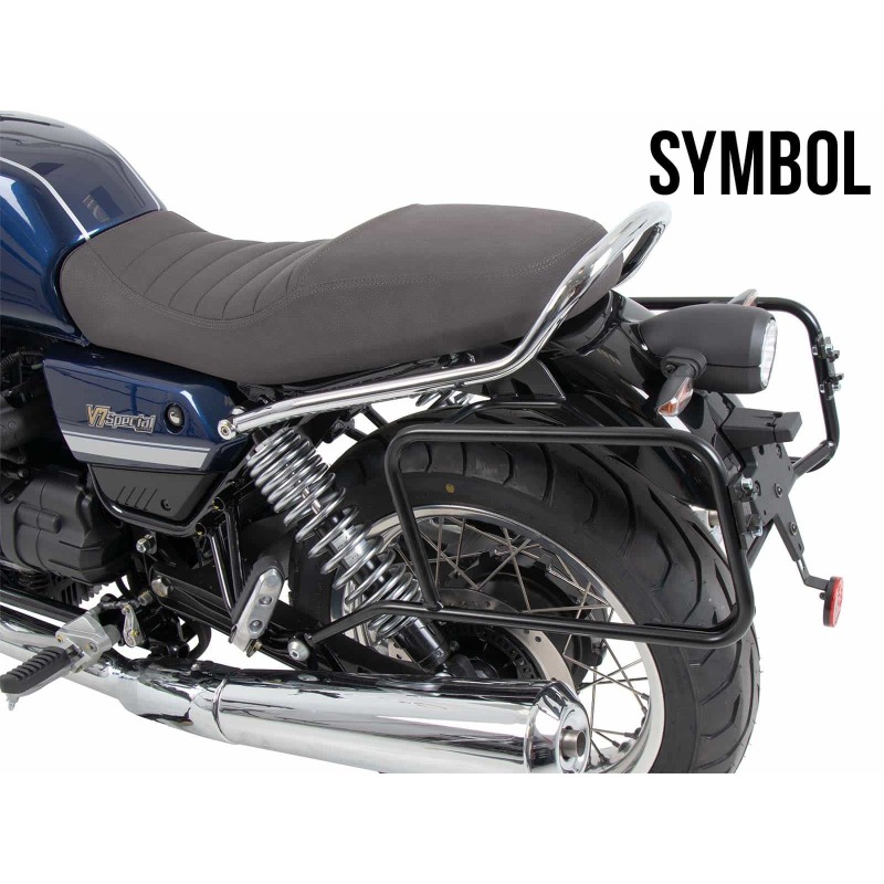 Hepco Becker 653565 00 02 Portavaligie laterale fissaggio permanente cromato per Moto Guzzi V7 Special dal 2025
