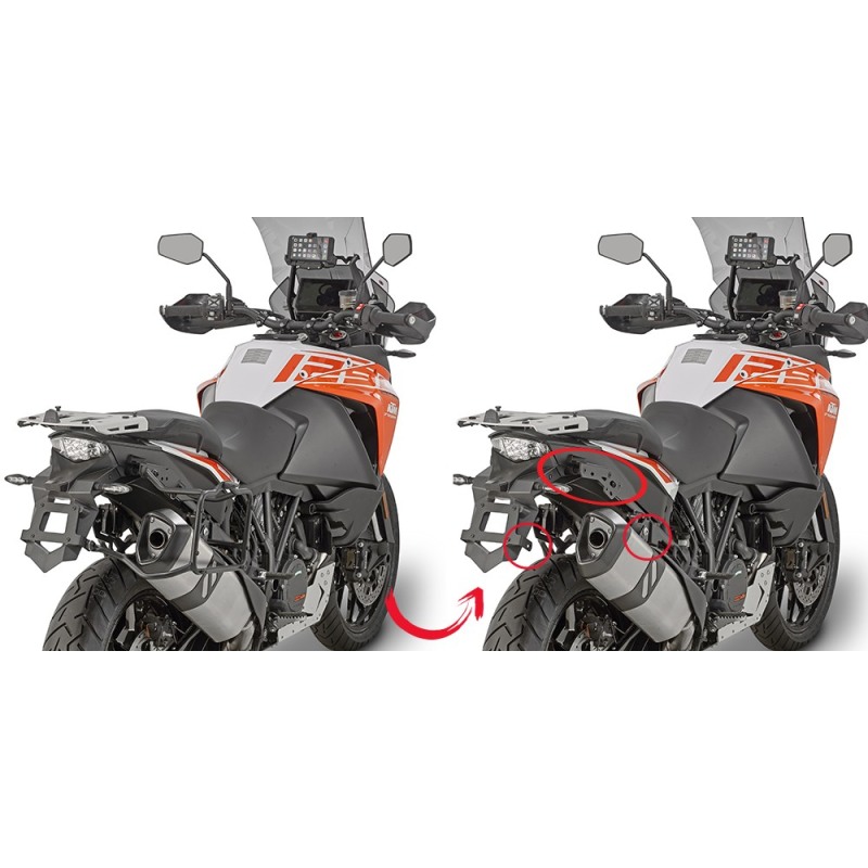 PLR7706 GIVI Portavaligie laterali a rimozione rapida per KTM 1050 Adventure 2015 e KTM 1290 super adventure