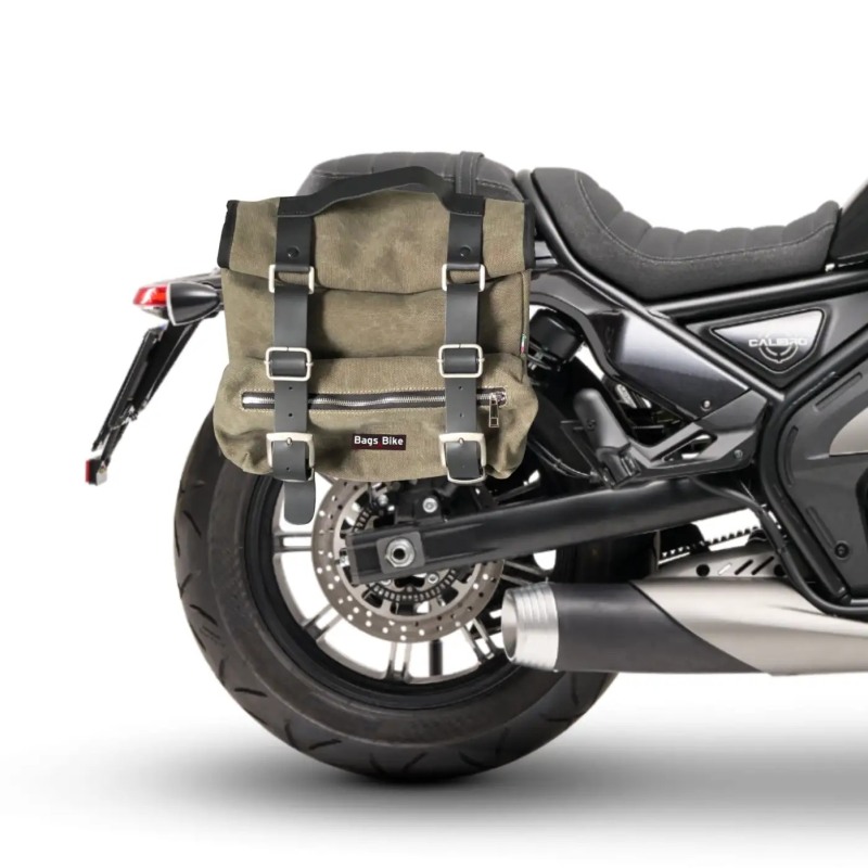 Bags & Bike SAHARA V CALI Coppia Borse Laterali Canvas Verde Per Moto Morini Calibro Dal 2024