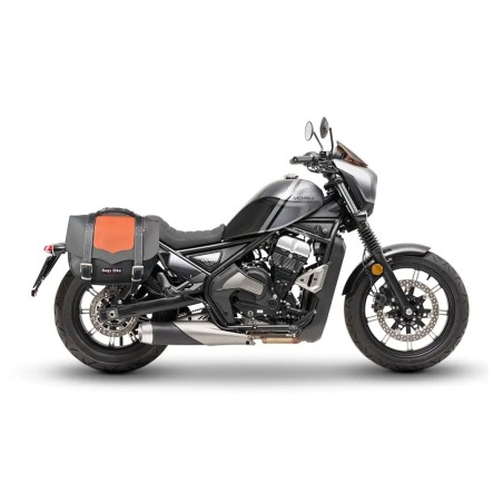 Bags & Bike CLASSIC NC CALI Borsa Laterale Classic Nera E Cuoio Pvc Pu Pelle Idrorepellente Per Moto Morini Calibro Dal 2024