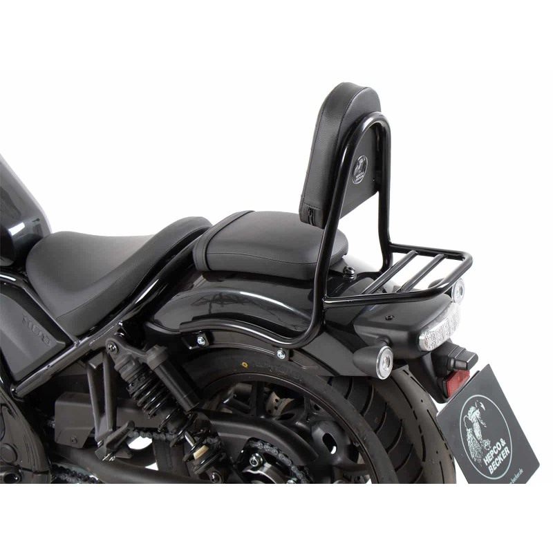 Hepco Becker 6129557 00 01 Sissybar con portapacchi posteriore nero tipo tubolare per Honda CMX 1100 Rebel / DCT / SE dal 2025