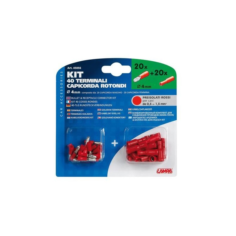 Kit 40 terminali-capicorda rotondi Lampa 45056