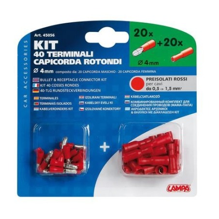 Kit 40 terminali-capicorda rotondi Lampa 45056