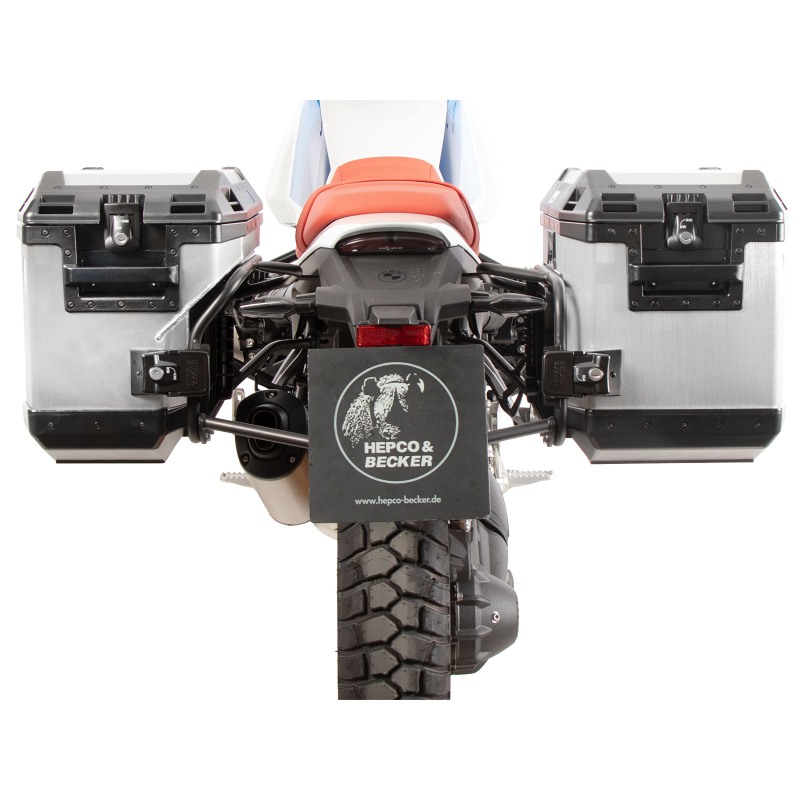 Hepco Becker 6516546 00 01-00-40 Sidecarrier Cutout con Xplorer sideboxes argento per BMW R 12 G/S dal 2025