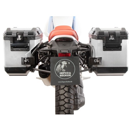 Hepco Becker 6516546 00 01-00-40 Sidecarrier Cutout con Xplorer sideboxes argento per BMW R 12 G/S dal 2025