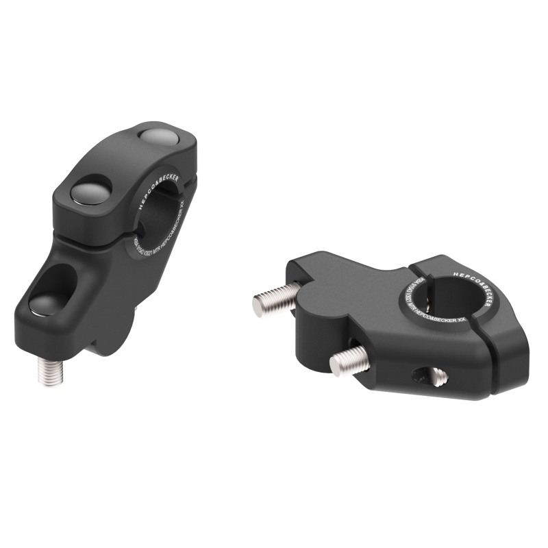 Hepco Becker 4240770 00 01 Rialzo manubrio con offset nero, 30 mm su, 21 mm indietro per KTM LC4 640 Adventure / Duke / Enduro /