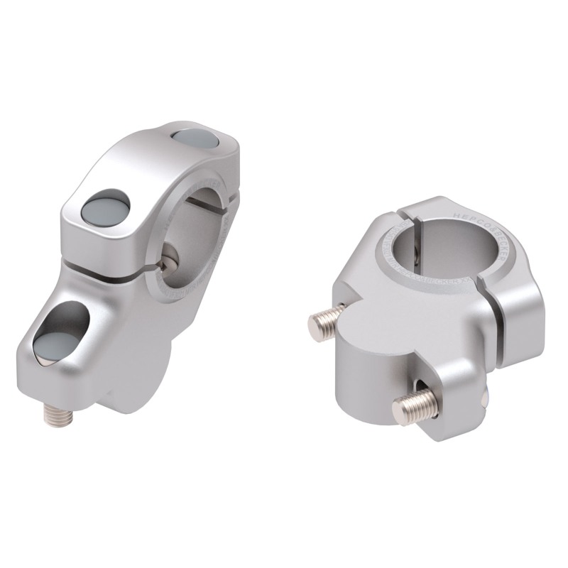 Hepco Becker 4240769 00 09 Rialzo Manubrio con Offset argento, 30 mm su, 21 mm indietro per KTM LC4 640 Adventure / Duke / Endur