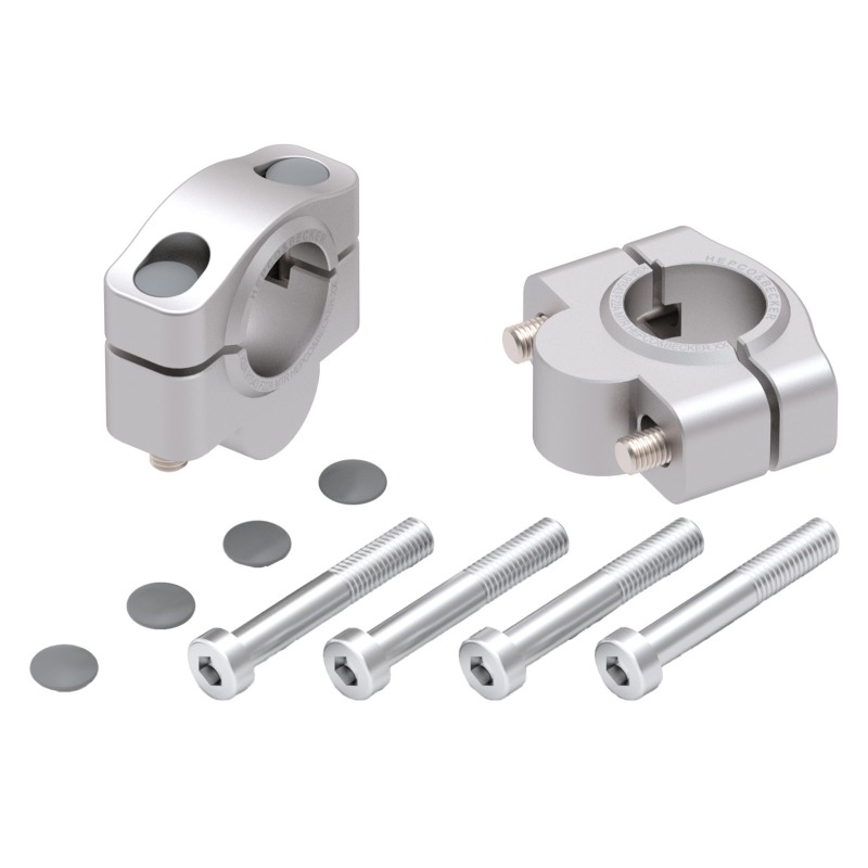 Hepco Becker 42307658 20 09 Rialzo Manubrio 20 mm argento per Triumph Tiger 900 GT / Pro dal 2024