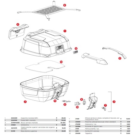 GIVI Z8211N902CPR Coppia cover montati Per Bauletto B45B+