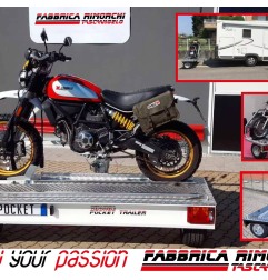 Pocket Trailer Carrello porta moto Rimorchio trasversale timone reclinabile