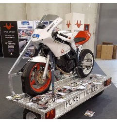 Pocket Trailer Carrello porta moto Rimorchio trasversale timone reclinabile