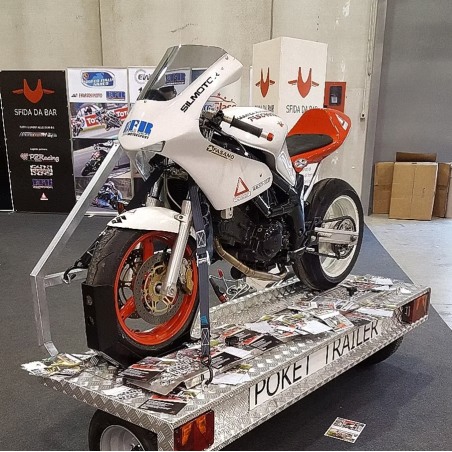 Pocket Trailer Carrello porta moto Rimorchio trasversale timone reclinabile