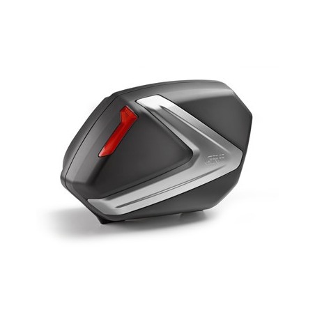 Givi V37N Valigie laterali Monokey Side Nere Inserto silver Catadiottro rosso