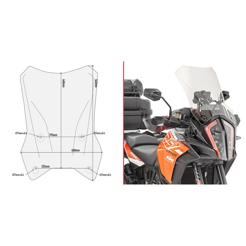 D7706ST Givi cupolino trasparente Ktm 1290 Super Adventure S dal 2017