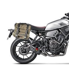 Bags & Bike SAHARA-V-XSR-700 Borse Laterali In Canvas Verde Per Yamaha Xsr 700 Con Fissaggio Fast Click