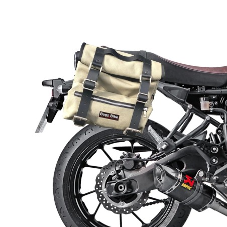 Bags & Bike SAHARA-G-XSR-700 Coppia Borse Laterali Canvas Grigio Con Sistema Aggancio Fast Click Per Yamaha Xsr 700