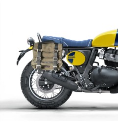 Bags & Bike Sahara-BEARV Borse Laterali Sahara In Canvas Verde Per Royal Enfield Bear 650