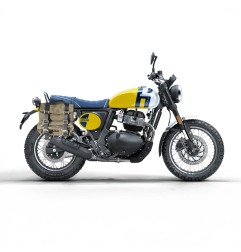 Bags & Bike Sahara-BEARV Borse Laterali Sahara In Canvas Verde Per Royal Enfield Bear 650