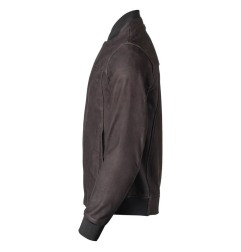 Giacca GMS Castillo in pelle marrone da moto stile classico uomo