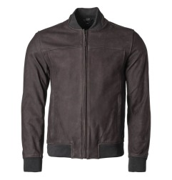 Giacca GMS Castillo in pelle marrone da moto stile classico uomo