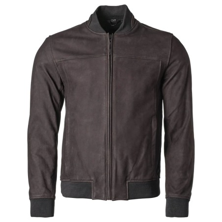 Giacca GMS Castillo in pelle marrone da moto stile classico uomo