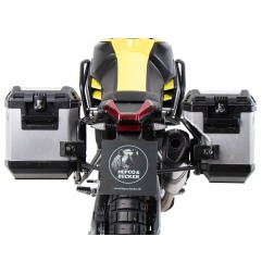 Hepco Becker 6517687 00 01-00-40 Portavaligie laterale nero con valigie Xplorer argento per Aprilia Tuareg 660 Rally dal 2025