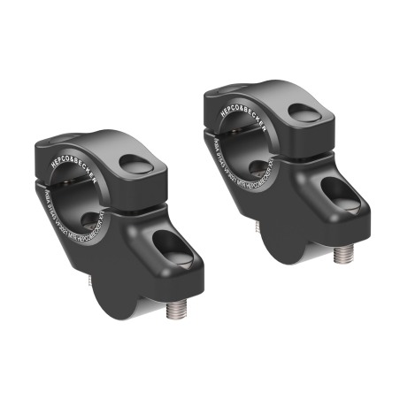 Hepco Becker 42404586 00 01 Rialzo Manubrio Nero Offset per Yamaha Tracer 7 / GT / Y-AMT dal 2025 - 30mm su, 21mm