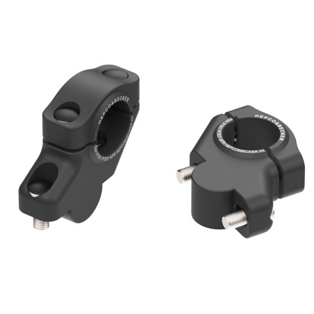 Hepco Becker 42404586 00 01 Rialzo Manubrio Nero Offset per Yamaha Tracer 7 / GT / Y-AMT dal 2025 - 30mm su, 21mm
