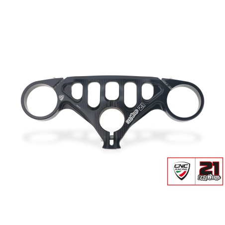 CNC Racing PST23BTB Piastra Di Sterzo Superiore Per Ducati Panigale V4 Ricavata Dal Pieno Anodizzata Nera