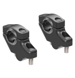 Hepco Becker 42407646 00 01 Rialzo Offset Manubrio per Royal Enfield Interceptor 650 dal 2018, 30mm su, 21mm indietro, nero