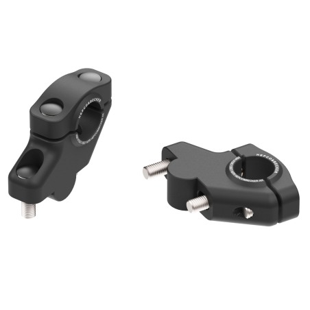 Hepco Becker 42407646 00 01 Rialzo Offset Manubrio per Royal Enfield Interceptor 650 dal 2018, 30mm su, 21mm indietro, nero