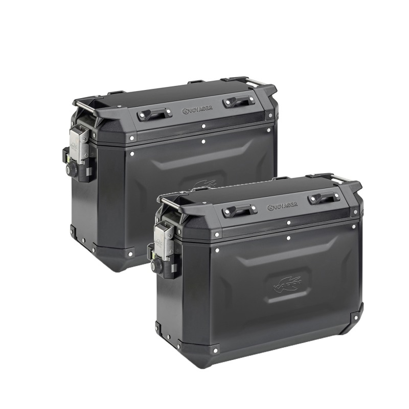 Kappa KVG37BPACK2 Coppia di Valigie Laterali K'Voyager Verniciate in alluminio Nero da 37L