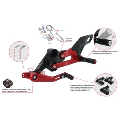 CNC Racing Pedane Regolabili Per Aprilia Rs 660 E Tuono 660 In Alluminio Anodizzato