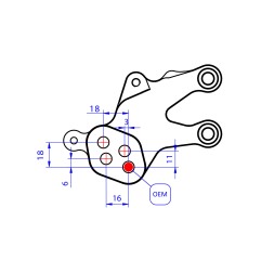 CNC Racing PE411B Pedane Regolabili Per Ducati Streetfighter V2 dal 2022 al 2024 Alluminio Anodizzato Nero