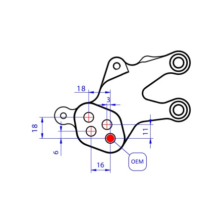 CNC Racing PE411B Pedane Regolabili Per Ducati Streetfighter V2 dal 2022 al 2024 Alluminio Anodizzato Nero